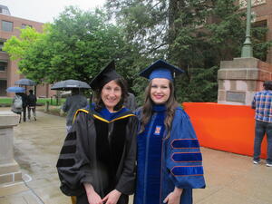 Photo of Alexandra van Doren with Professor Brett Kaplan